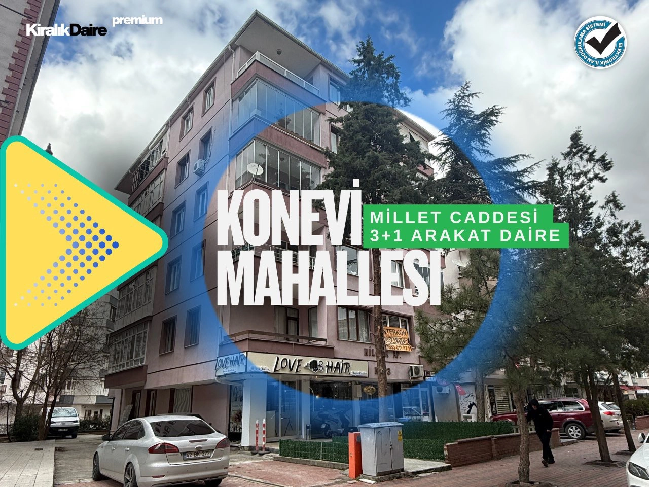KONYA MERAM KONEVİ MAHALLESİ MERKEZİ LOKASYON 3+1 KİRALIK DAİRE!