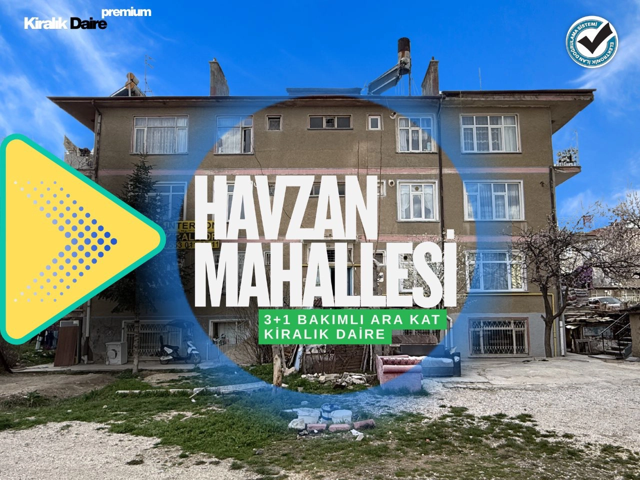 KONYA MERAM HAVZAN MAHALLESİ’NDE ARA KAT BAKIMLI KİRALIK 3+1 DAİRE!