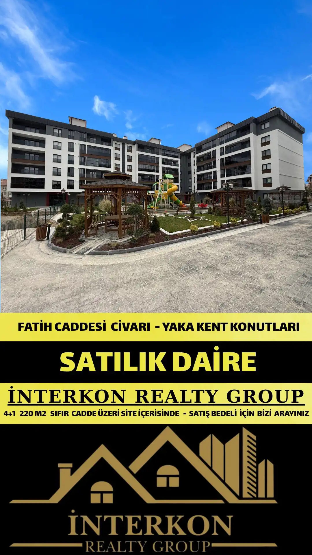 YAKA MAHALLESİ SIFIR LÜKS 4+1 SATILIK DAİRE