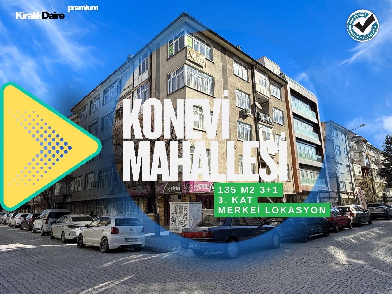 KONYA MERAM – ANIT ESKİ STAD KARŞISI 3+1 KİRALIK DAİRE!