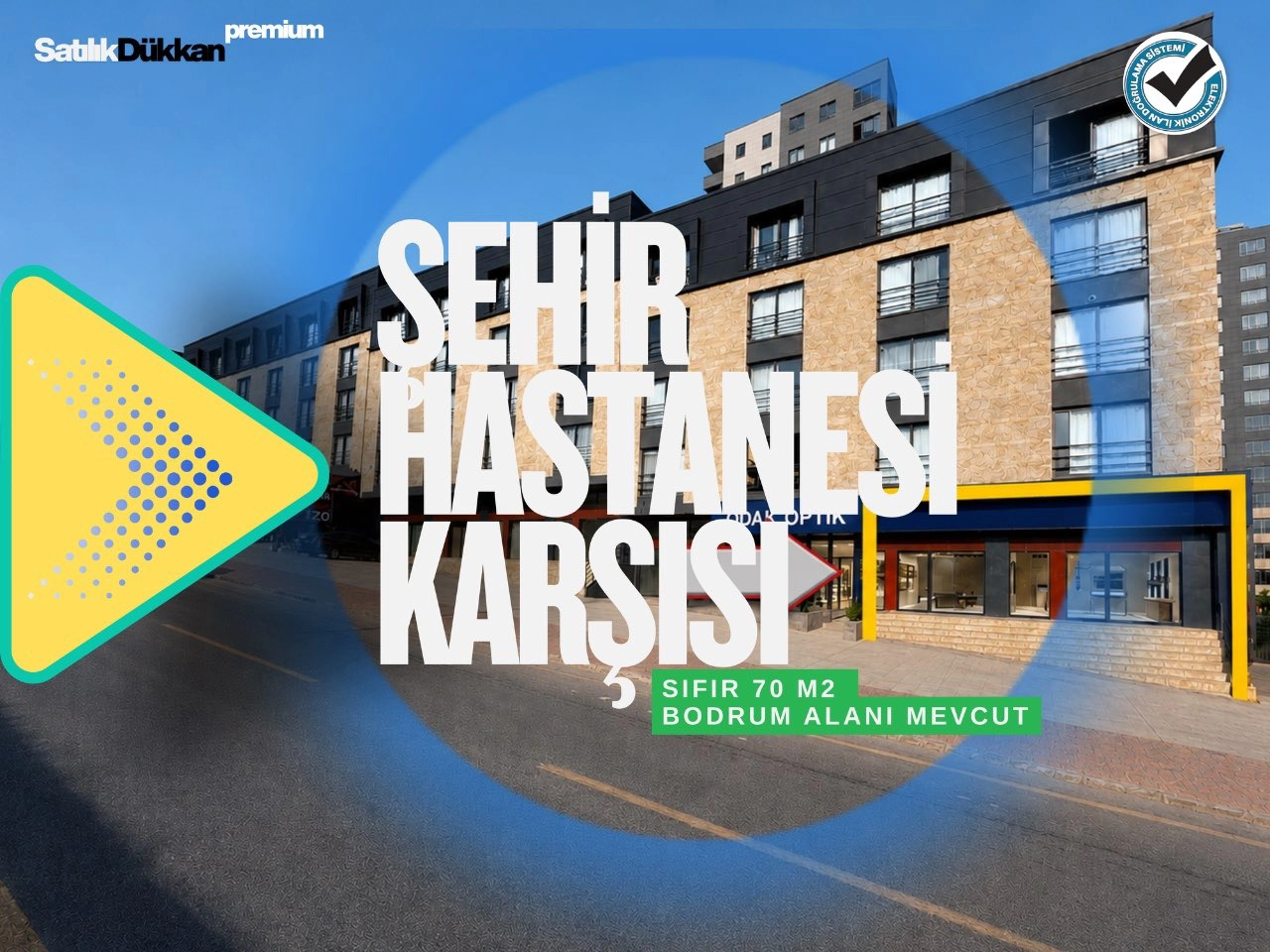 MERSİN ŞEHİR HASTANESİ KARŞISI 140m2 BODRUM KATLI KİRALIK DÜKKAN!