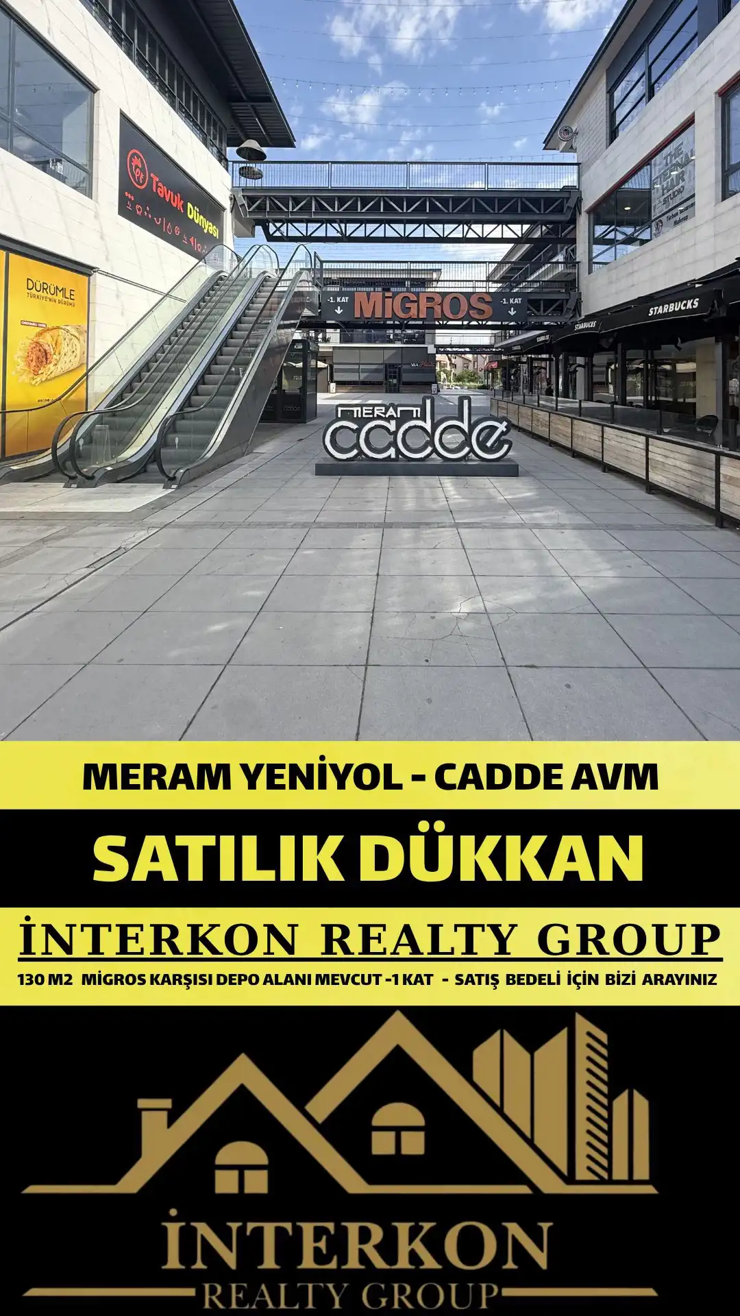 MERAM MELİKŞAH MAHALLESİ CADDE AVM’DE SATILIK DÜKKAN!