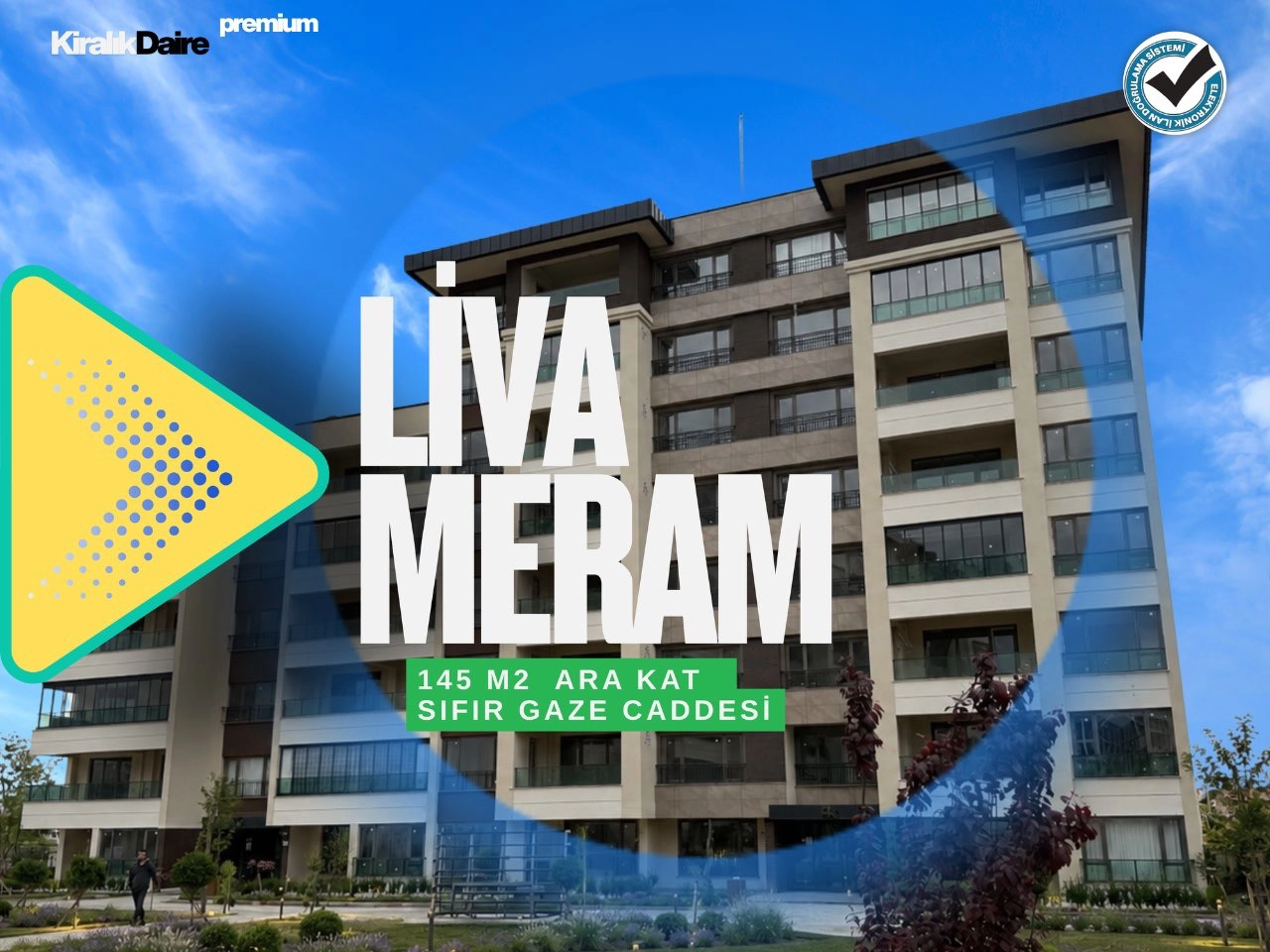 MERAM GAZZE CADDESİ LİVA MERAMDA SATILIK SIFIR 4+1 DAİRE!