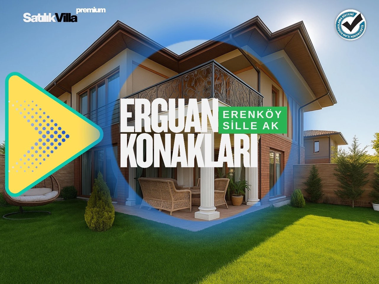 KONYA SİLLE AK MAHALLESİ (ERENKÖY MEVKİİ) SATILIK LÜKS 5+1 KÖŞE VİLLA!!