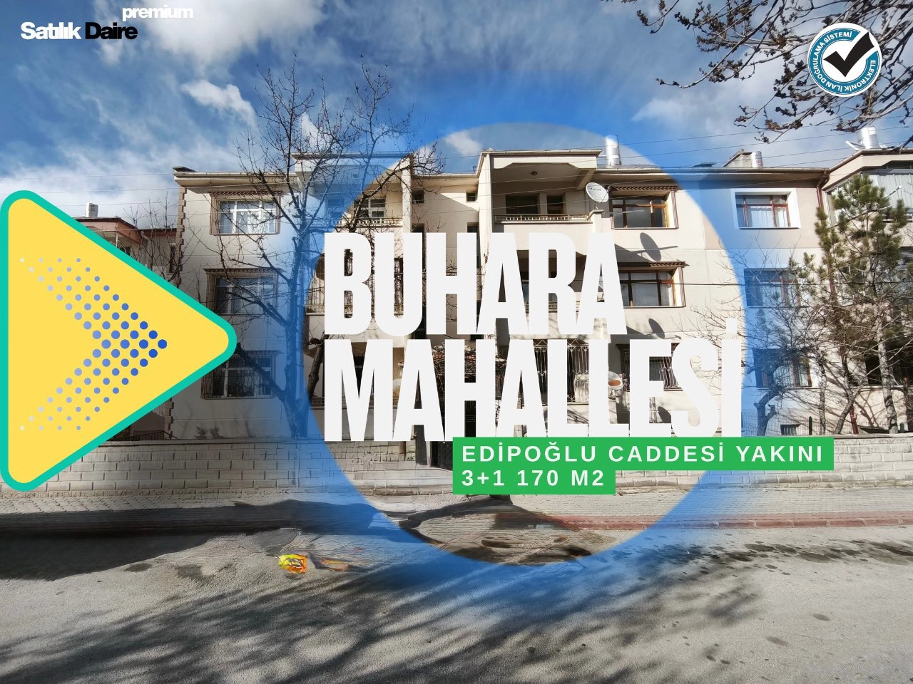 KONYA SELÇUKLU BUHARA MAHALLESİ 3+1 SATILIK DAİRE!!!