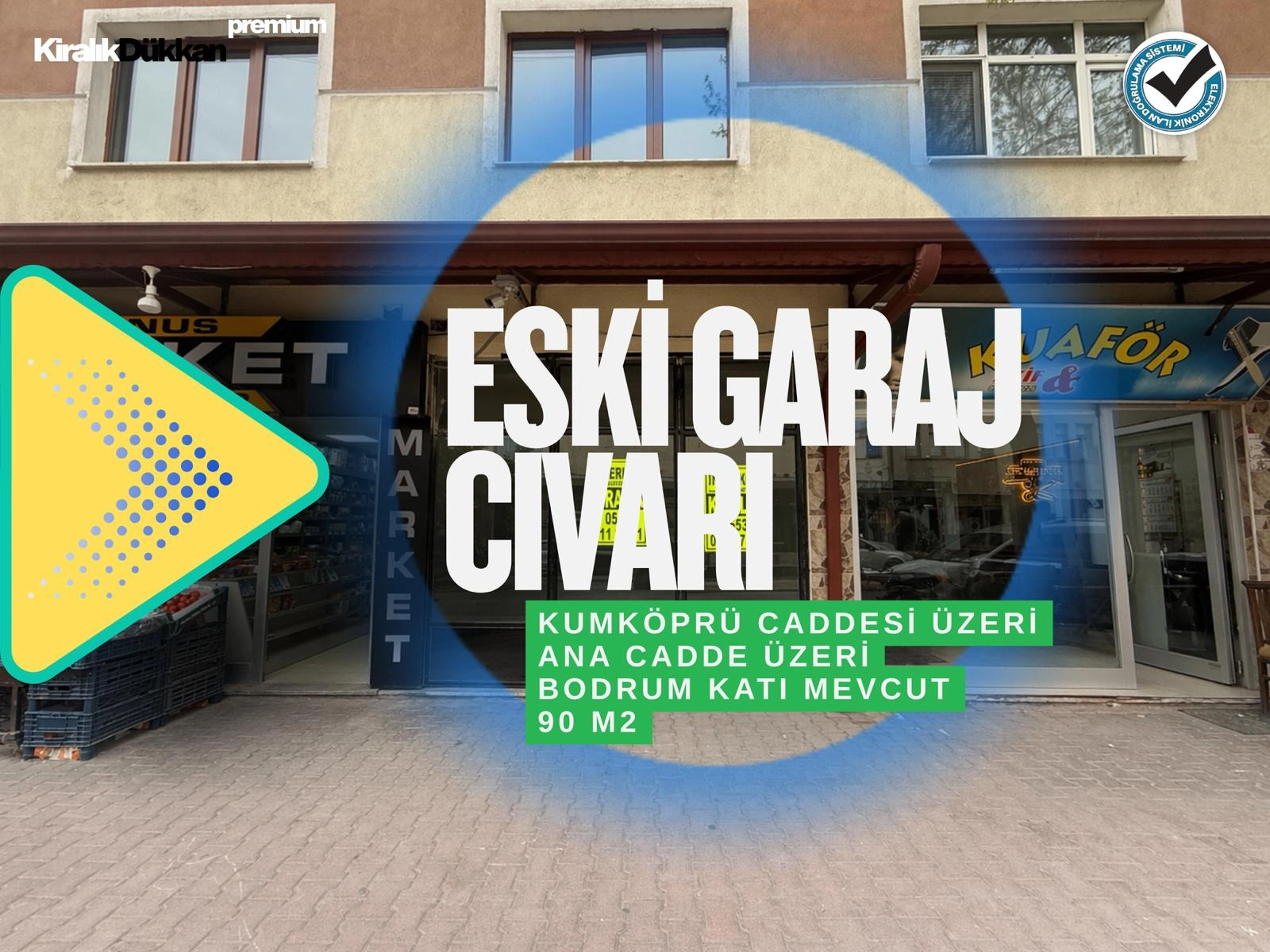 ESKİ GARAJ CİVARI ANA CADDE CEPHELİ BAKIMLI KİRALIK DÜKKAN!