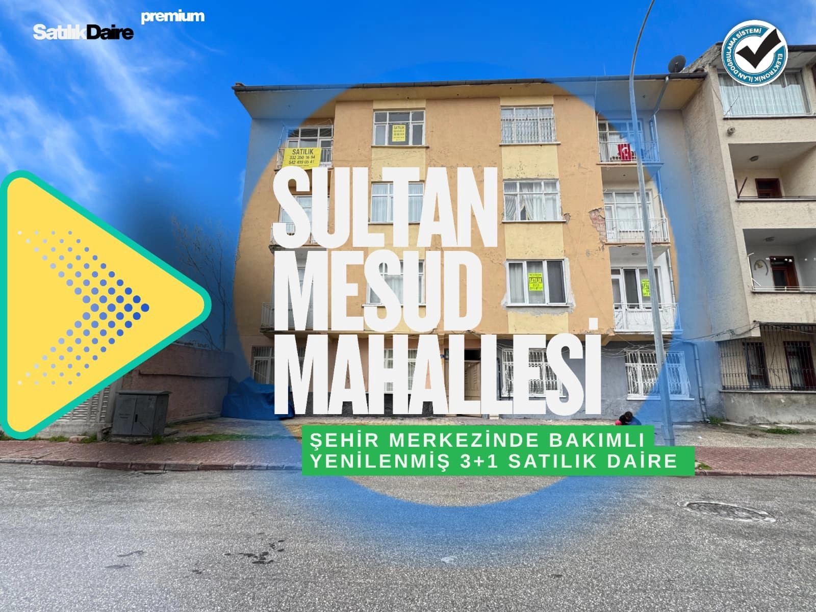 KARATAY BEŞYOL CİVARI SULTAN MESUD MAHALLESİ 3+1 SATILIK DAİRE!