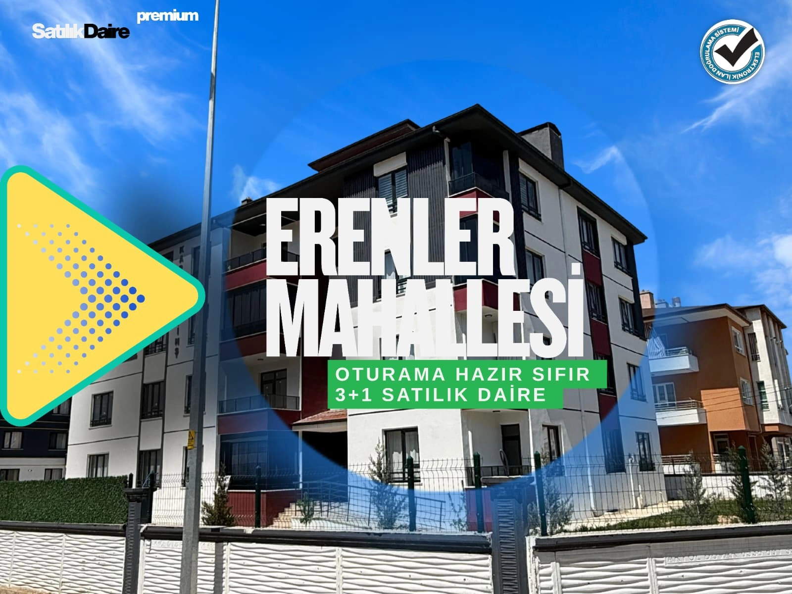 ERENLER MAHALLESİ SIFIR 3+1 SATILIK DAİRE!
