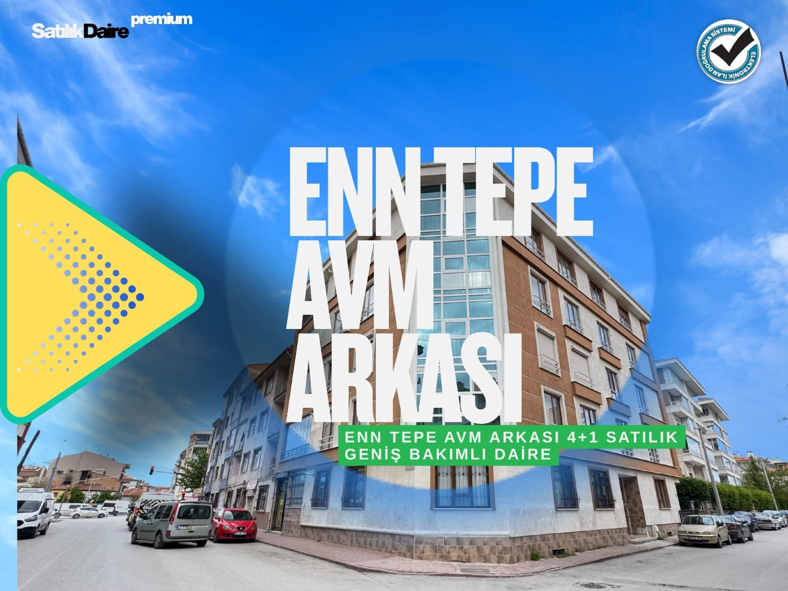 ENN TEPE AVM ARKASI 4+1 SATILIK GENİŞ DAİRE!