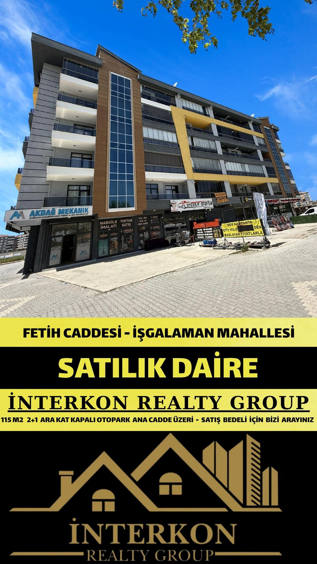 FETİH CADDESİ ÜZERİ ANA CADDE CEPHELİ MERKEZİ KONUMDA 2+1 ARA KAT SATILIK DAİRE!