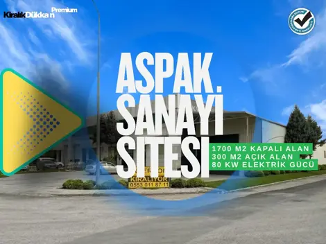 Aspak Sanayi Sitesi 1700 M2 Kiralık Fabrika!!!